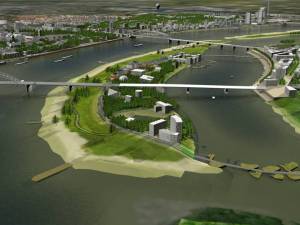 New island in the river Waal