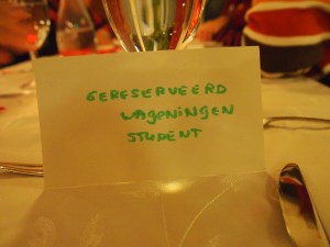 Students had special spots reserved for them to ensure that they mingled