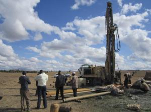 Drilling a borehole - A large-scale investment for Maasai households. 