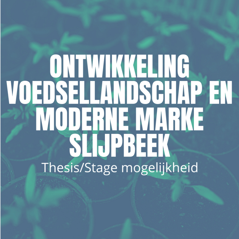 Stage of afstuderen: Ontwikkeling Voedsellandschap en Moderne Marke&nbsp;Slijpbeek